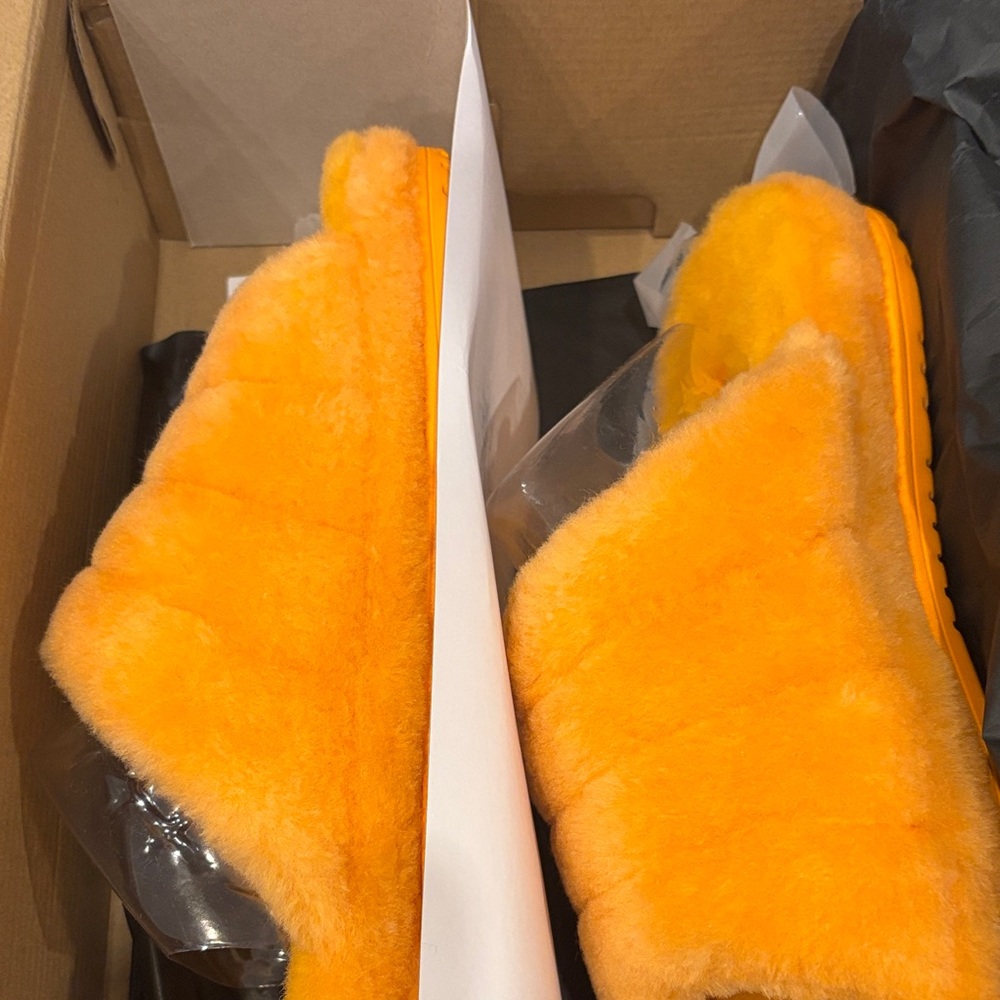 UGG Vibrant Orange Fluffy You Slip ons